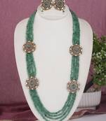 Cz stone studded pendant set with semi precious beads
