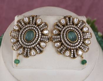 Cz stone studded pendant set with semi precious beads 2