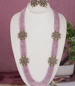 Cz stone studded pendant set with semi precious beads