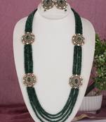 Cz stone studded pendant set with semi precious beads