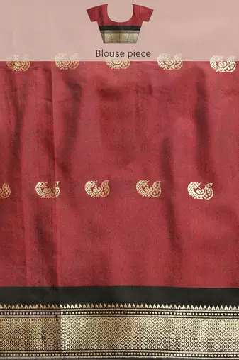 Red black jaccaurd work pure soft silk dharmavaram saree