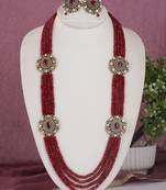Cz stone studded pendant set with semi precious beads