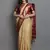 Beige Woven Cotton Silk Dharmavaram Silk Blend Saree With Blouse
