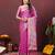 Women's latest design rani color soft silk saree with blouse piece