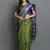 Dark Green Woven Cotton Silk Dharmavaram Silk Blend Saree With Blouse