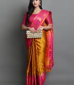 Gold Cotton Silk Zari Woven Traditional Saree with Un-Stitched Blouse Piece