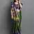 Dark Green and Blue Cotton Silk Saree