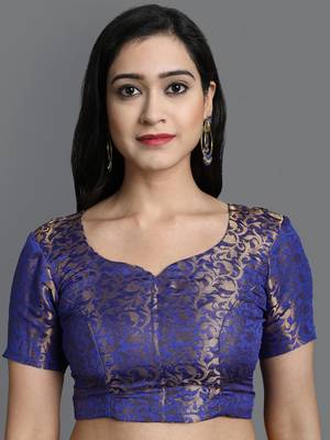 Dark Green and Blue Cotton Silk Saree 4