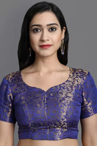 Dark Green and Blue Cotton Silk Saree