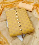 Yellow color  banarasi unstitched dress material