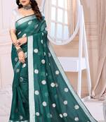 Green Sequince Embrodery Chanderi Silk Fancy Saree With Blouse