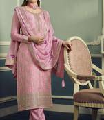 Pink Viscose Embroidered Party Wear Salwar Kameez