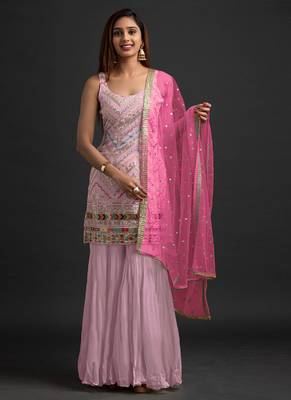 Pink Georgette Embroidered Punjabi Suits 1