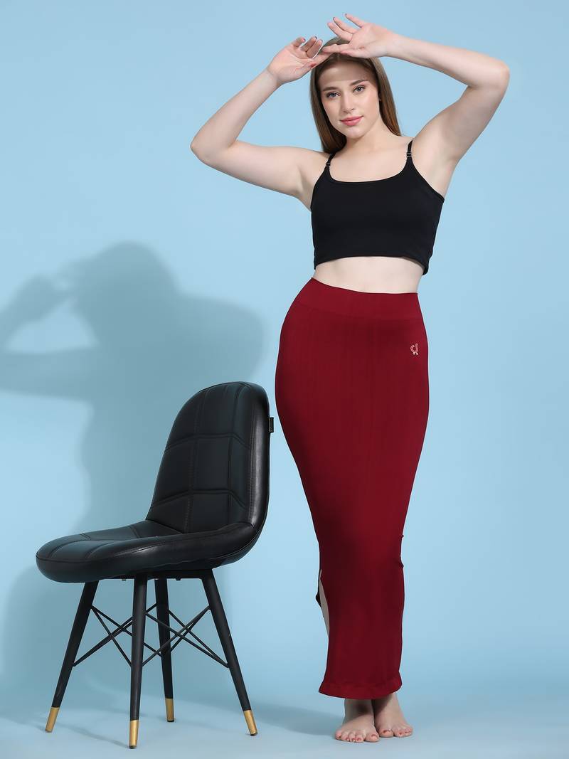 Trendmalls Maroon Solid Nylon Soft  Petticoat, Skirts for Women, Saree silhouette, Shape Wear Dress for Saree Shapewear