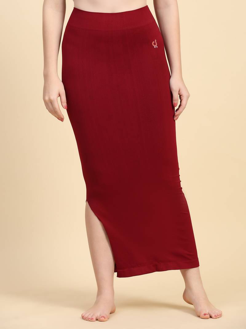 Trendmalls Maroon Solid Nylon Soft  Petticoat, Skirts for Women, Saree silhouette, Shape Wear Dress for Saree Shapewear
