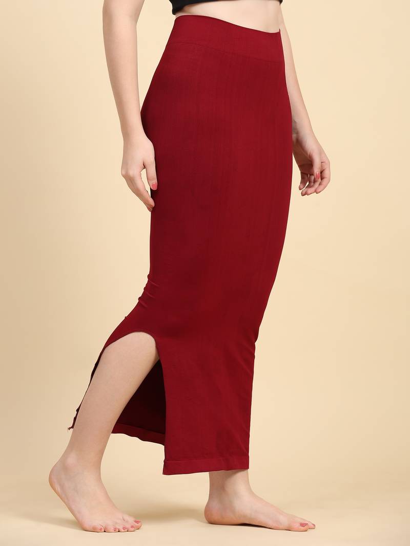 Trendmalls Maroon Solid Nylon Soft  Petticoat, Skirts for Women, Saree silhouette, Shape Wear Dress for Saree Shapewear