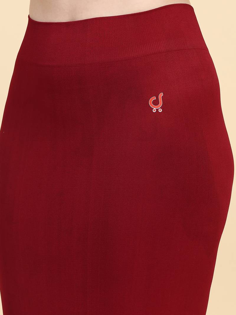 Trendmalls Maroon Solid Nylon Soft  Petticoat, Skirts for Women, Saree silhouette, Shape Wear Dress for Saree Shapewear