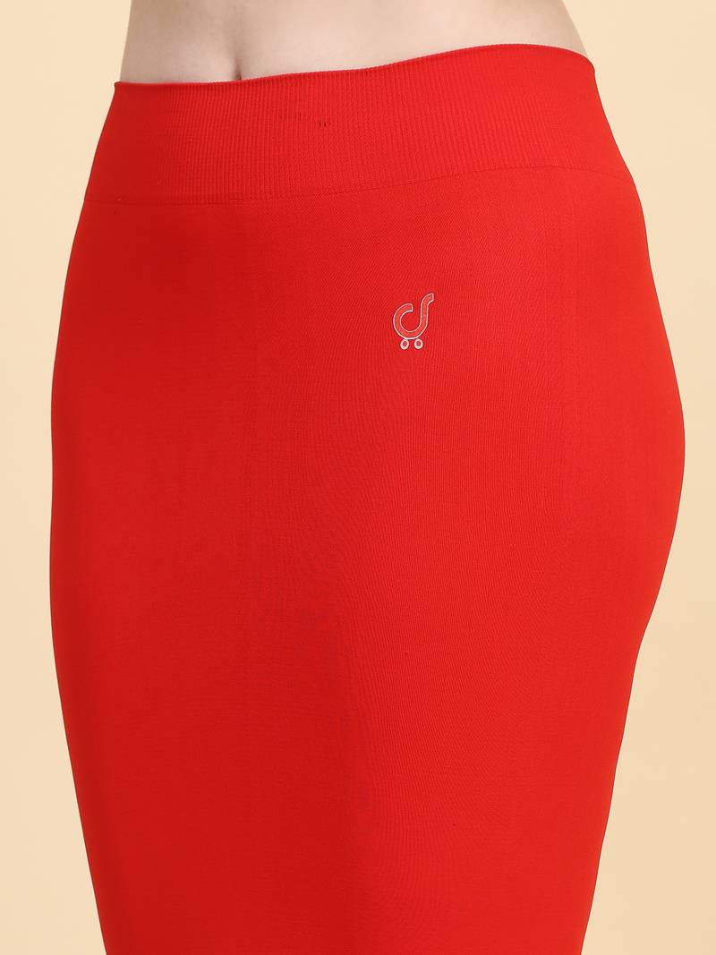 Trendmalls Red Solid Nylon Soft  Petticoat, Skirts for Women, Saree silhouette, Shape Wear Dress for Saree Shapewear