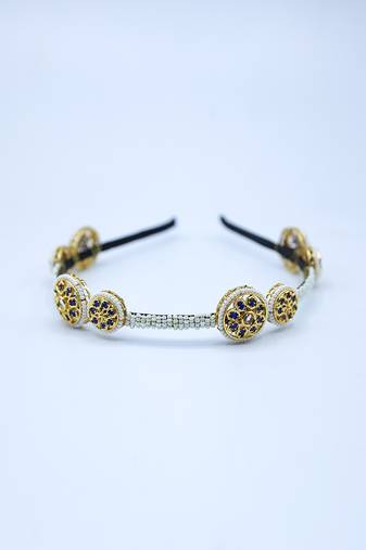 Blue Beaded Embellished Hairband