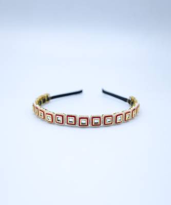 Red Brooch Embellished Hairband 1