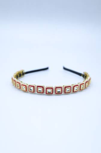 Red Brooch Embellished Hairband