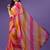 Multicolor shibori printed georgette silk mirror work saree