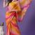 Multicolor shibori printed georgette silk mirror work saree