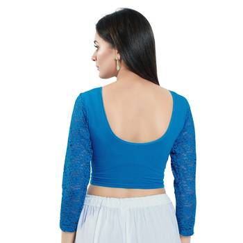 Stretchable Non - Padded Cotton Lycra Round Neck Blouse 2