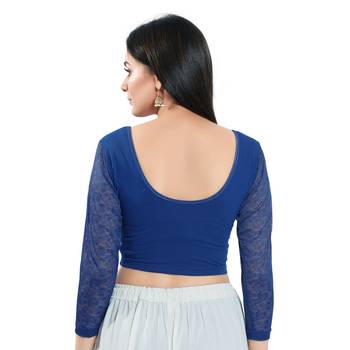 Stretchable Non - Padded Cotton Lycra Round Neck Blouse 2