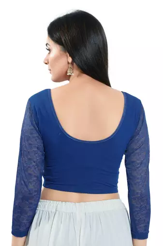 Stretchable Non - Padded Cotton Lycra Round Neck Blouse