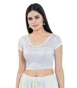 Stretchable Non - Padded Shimmer Round Neck Blouse