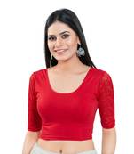 Stretchable Non - Padded Cotton Lycra Round Neck Blouse
