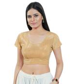 Gold Plain Shimmer Readymade Blouse
