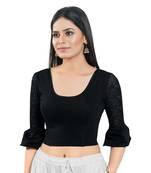 Stretchable Non - Padded Cotton lycra Round Neck Blouse
