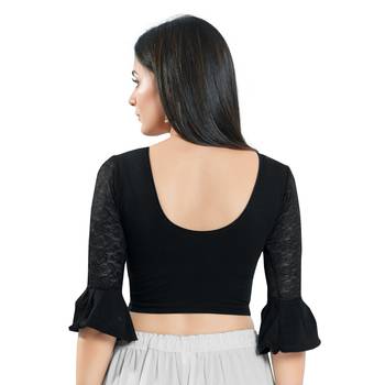 Stretchable Non - Padded Cotton lycra Round Neck Blouse 2