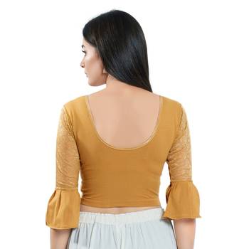 Stretchable Non - Padded Cotton lycra Round Neck Blouse 2