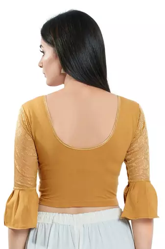 Stretchable Non - Padded Cotton lycra Round Neck Blouse