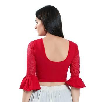 Stretchable Non - Padded Cotton lycra Round Neck Blouse 2