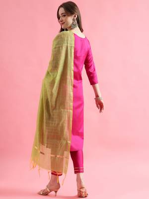 women cotton blend, cotton silk kurta pant set 2