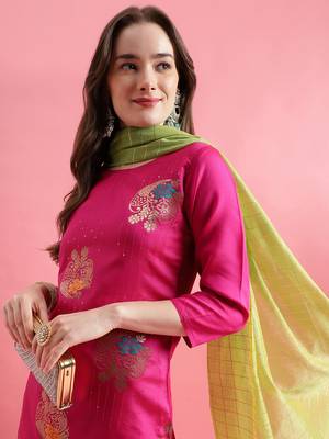  women cotton blend, cotton silk kurta pant set 3