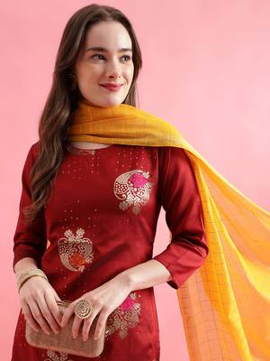  women cotton blend, cotton silk kurta pant set 3