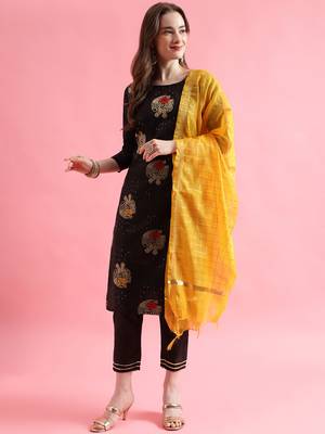  women cotton blend, cotton silk kurta pant set 1