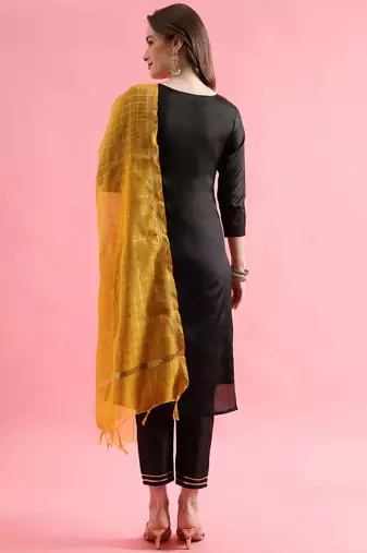  women cotton blend, cotton silk kurta pant set