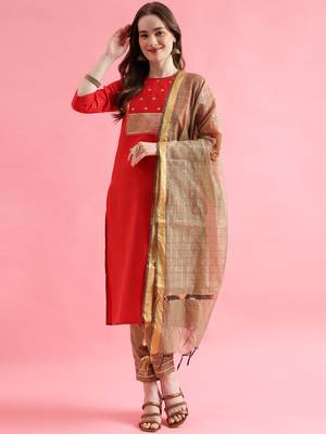  women cotton silk kurta pant set 1