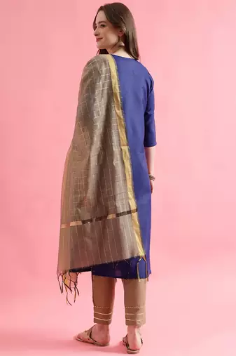  women cotton silk kurta pant set