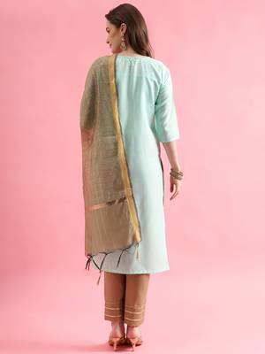  women cotton silk kurta pant set 2
