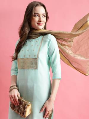  women cotton silk kurta pant set 3