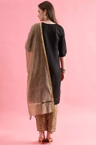  women cotton silk kurta pant set