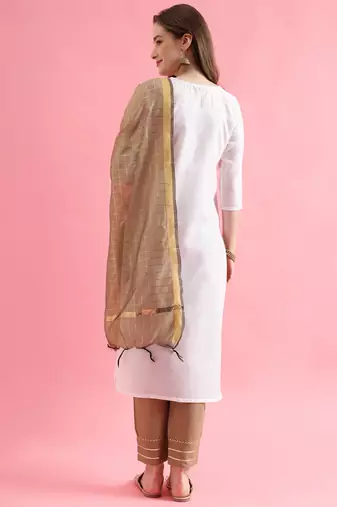  women cotton silk kurta pant set