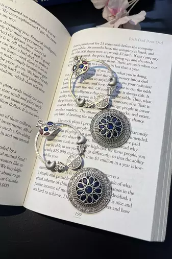 Trendy indian handmade oxidized silver plated earrings beautiful long danglers for women unique boho tribal jewelry